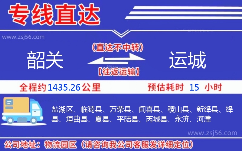 韶關到運城物流公司