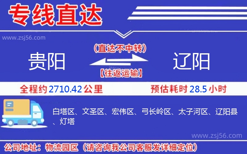 貴陽(yáng)到遼陽(yáng)物流公司